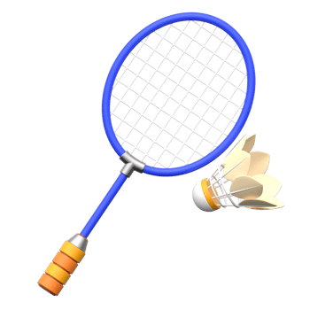 3D Badminton Racket and Shuttlecock Icon png