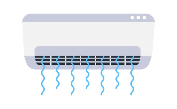 Air Conditioner Blowing Cold Air into Room vector