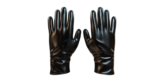 Black Leather Gloves. Fashionable Accessory For Style And Protection Isolated On Transparent Background png