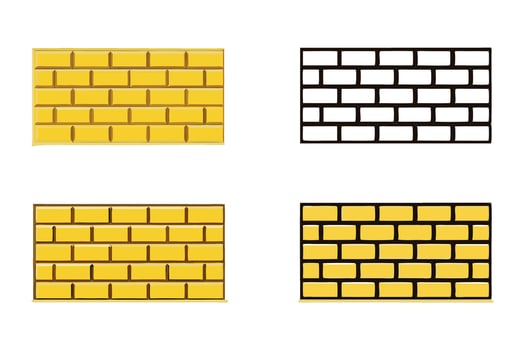 Brick Wall Design Featuring Different Layouts, Textures, and Colors for Construction and Engineering Projects Labour Day or Labor Day Line Art Icon Set vector