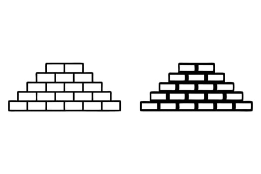 pile of bricks with different layers, construction theme, building material, and brickwork design, used for construction, home improvement, and DIY projects, labour day or labor day line art icon set vector