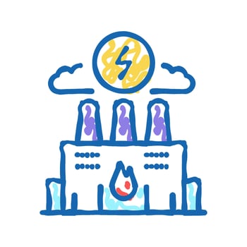 energy factory color icon flat illustration vector