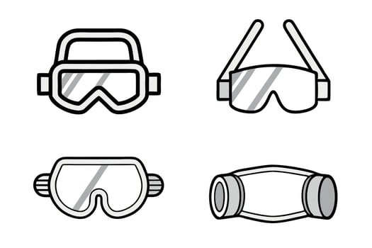 safety goggles in white background 5.eps vector