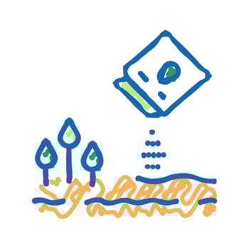 agricultural sowing icon doodle illustration vector