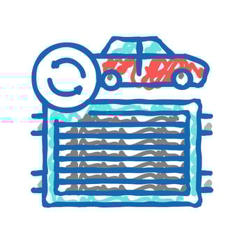 radiator replacement color icon isolated illustration vector
