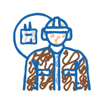 manufacturing engineer technology icon doodle illustration vector