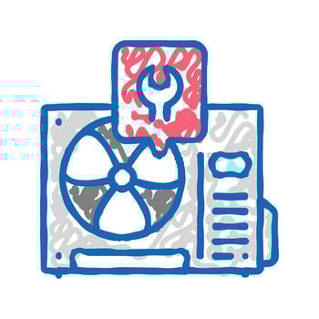 air conditioner repair icon doodle illustration vector