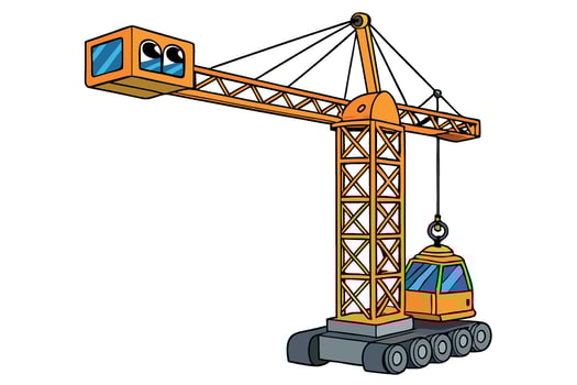 construction crane with a hook, symbolizing heavy lifting and construction work, perfect for Labor Day or Labour Day celebrations vector