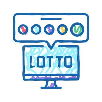tv lotto icon doodle illustration vector