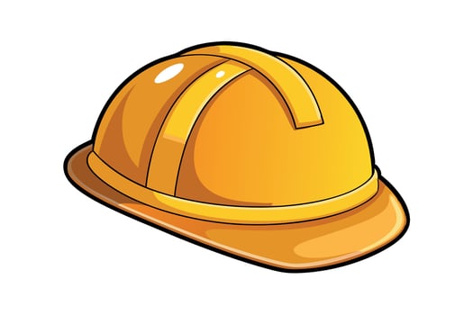 Construction hard hat, helmet with a bright yellow color for worker protection, safety gear for workers on Transparent Background for Labor Day or Labour Day awareness vector