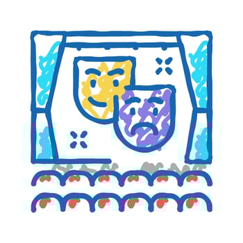 spectacle in amusement park icon doodle illustration vector