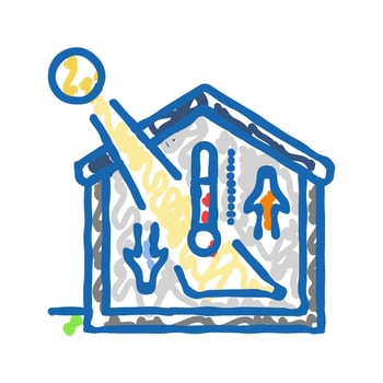 thermal mass energy icon doodle illustration vector