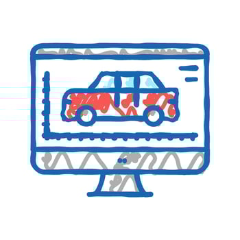 car model sizes and characteristics icon doodle illustration vector