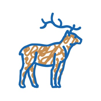 deer animal in zoo icon doodle illustration vector