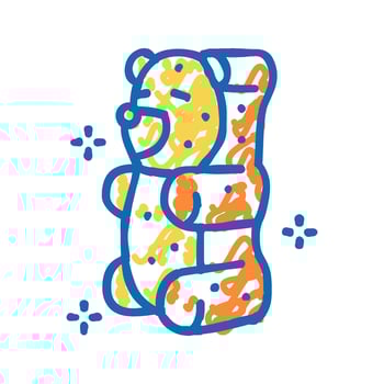 bear jelly candy gummy icon doodle illustration vector