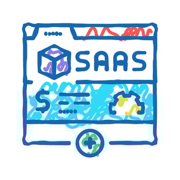 saas subscription icon doodle illustration vector