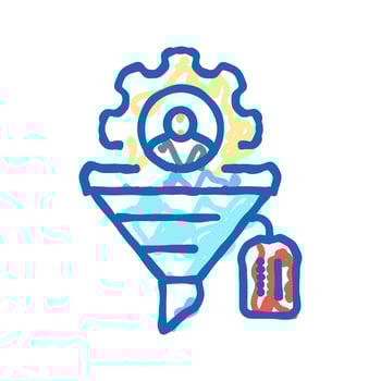 lead nurturing technical sales engineer icon doodle illustration vector