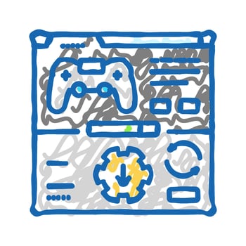 updates game development icon doodle illustration vector