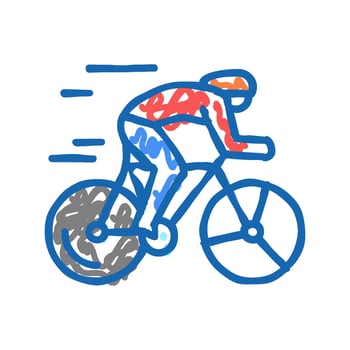 cycling sport icon doodle illustration vector