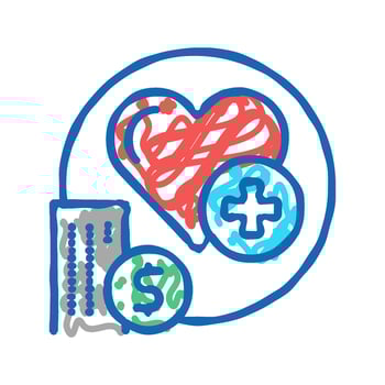 health care benefits icon doodle illustration vector