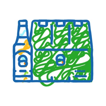 beer pack production icon doodle illustration vector