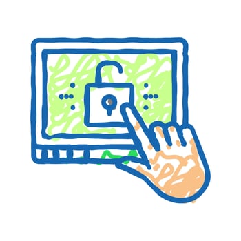 get access registration icon doodle illustration vector