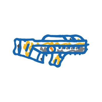 laser gun weapon military icon doodle illustration vector