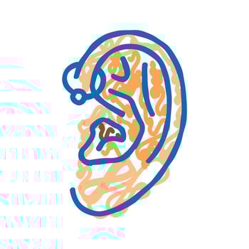 forward helix piercing earring icon doodle illustration vector