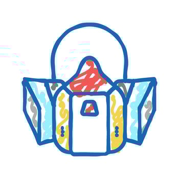 respirator protection from smoke icon doodle illustration vector
