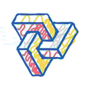 esher impossible geometric shape icon doodle illustration vector
