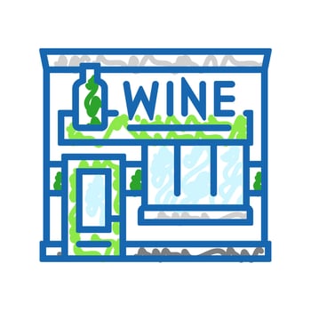 wine bar street food cafe icon doodle illustration vector