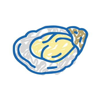 oyster seafood icon doodle illustration vector