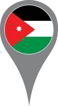 jordan map pointer with flag illustration vector