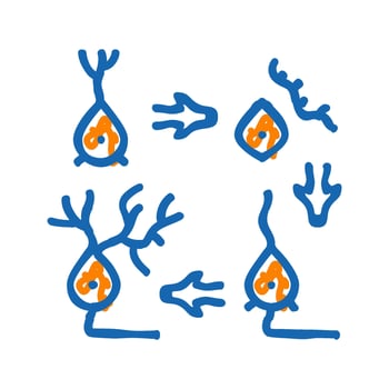 neurogenesis neuroscience neurology icon doodle illustration vector