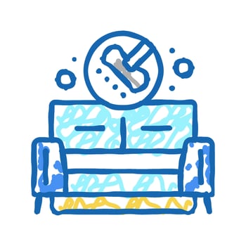 sofa cleaning icon doodle illustration vector