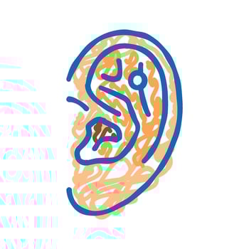 flat piercing earring icon doodle illustration vector