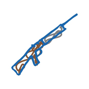 shotgun weapon icon doodle illustration vector