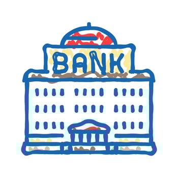 government bank building icon doodle illustration vector
