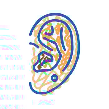 upper lobe piercing earring icon doodle illustration vector