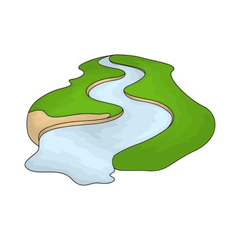 river landscape illustration vector