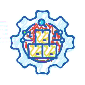 inventory management logistic manager icon doodle illustration vector