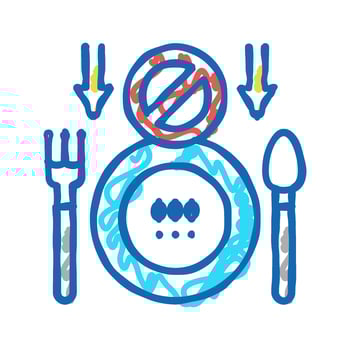 loss of appetite hepatitis icon doodle illustration vector