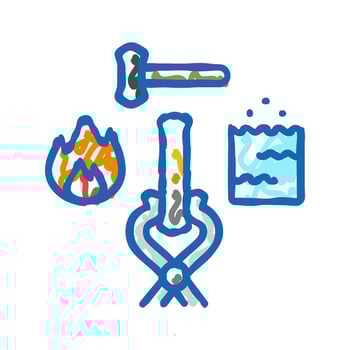 riveting blacksmith icon doodle illustration vector