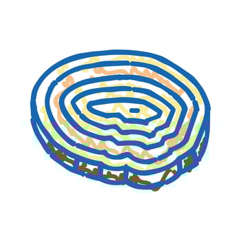 piece wood timber icon doodle illustration vector