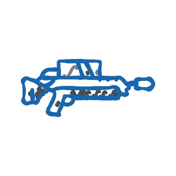 flamethrower weapon war icon doodle illustration vector