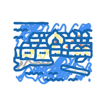 dubrovnik old town icon doodle illustration vector