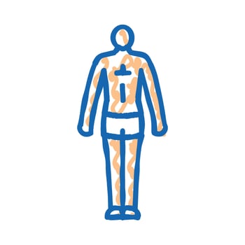 ectomorph male body type icon doodle illustration vector