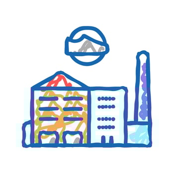shoes factory color icon color illustration vector