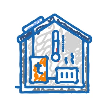 heat storage energy icon doodle illustration vector