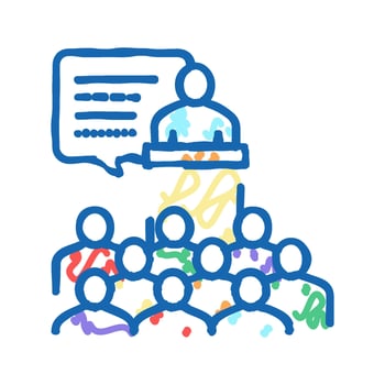 parents meeting icon doodle illustration vector